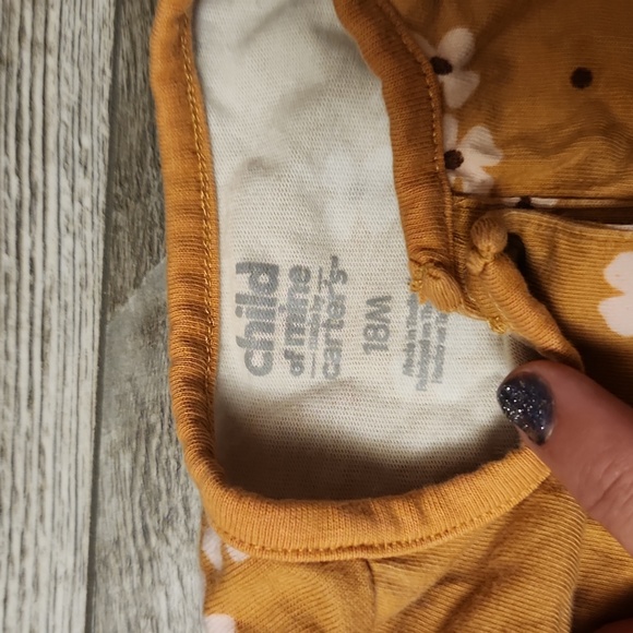 SOLD 18M Yellow/Brown/Pink Floral Jumper With Snaps - Picture 3 of 5